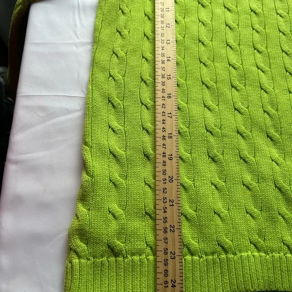 Lauren Ralph Lauren Lime Cable Knit Sweater - Picture 11 of 12